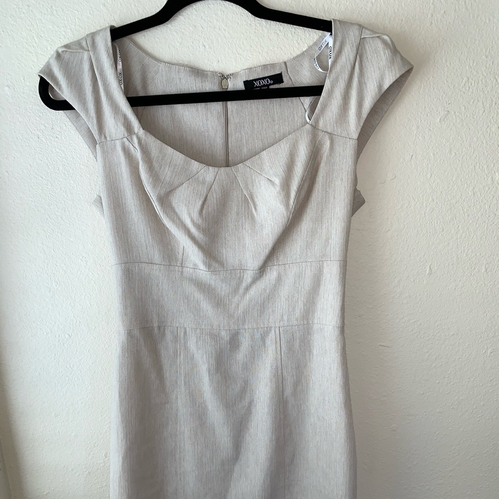XOXO size 3/4 cream tan mini dress